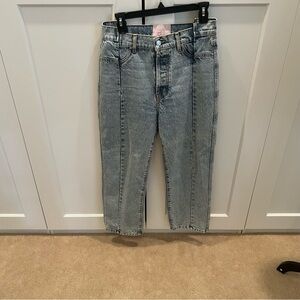 REVICE Jeans Pink Label Denim Waist Tab with Red Heart